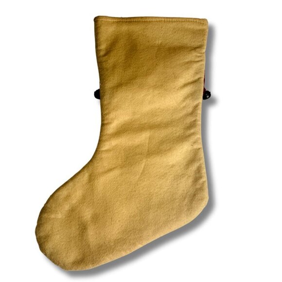 Vintage Style Angel Felt Christmas Stocking 19" Bells Applique Wreath Snow 😇🎅 - Picture 2 of 2